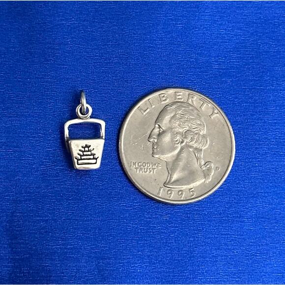 Sterling Silver Oxidized 3D Take Out Chinese Box Necklace - Picture 5 of 7